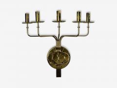 Tommi Parzinger Tommi Parzinger Candleholder Sconces Polished Brass Metal USA c 1955 - 4696363