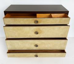 Tommi Parzinger Tommi Parzinger Charak Leather Clad Chests of Drawers Pair Circa 1950s - 4254072