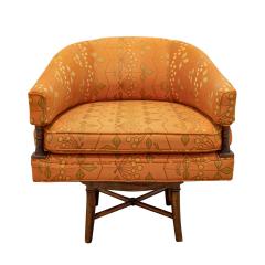 Tommi Parzinger Tommi Parzinger Chic Pair of Swiveling Upholstered Lounge Chairs 1960s - 3136094