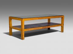 Tommi Parzinger Tommi Parzinger Coffee Table Bleached Mahogany Leather USA 1930s - 4598022