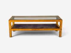 Tommi Parzinger Tommi Parzinger Coffee Table Bleached Mahogany Leather USA 1930s - 4598023