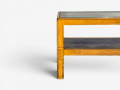 Tommi Parzinger Tommi Parzinger Coffee Table Bleached Mahogany Leather USA 1930s - 4598025