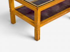 Tommi Parzinger Tommi Parzinger Coffee Table Bleached Mahogany Leather USA 1930s - 4598027