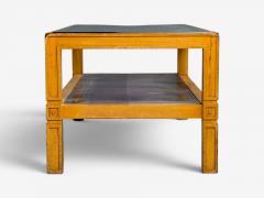 Tommi Parzinger Tommi Parzinger Coffee Table Bleached Mahogany Leather USA 1930s - 4598028