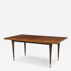 Tommi Parzinger Tommi Parzinger Continental Walnut Diamond Pattern Inlaid Dining Table - 4288152