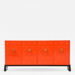 Tommi Parzinger Tommi Parzinger Coral Lacquer Studded Credenza - 991438