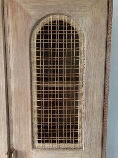 Tommi Parzinger Tommi Parzinger Early Important Tall Cabinet Bookcase Limed Sawed Oak Cane Door - 1385410