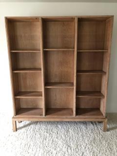 Tommi Parzinger Tommi Parzinger Early Important Tall Cabinet Bookcase Limed Sawed Oak Cane Door - 1385417