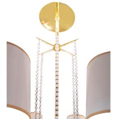 Tommi Parzinger Tommi Parzinger Elegant 6 Arm Chandelier in Brass with Crystal Beads 1950s - 3598551