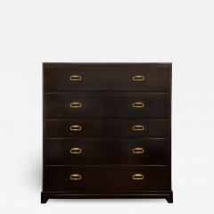 Tommi Parzinger Tommi Parzinger Elegant Chest of Drawers with Etched Brass Pulls 1950s Signed  - 2942465