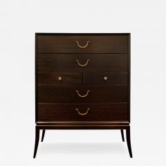 Tommi Parzinger Tommi Parzinger Elegant Chest of Drawers with Etched Brass Pulls 1950s Signed  - 3324394