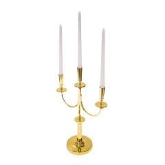 Tommi Parzinger Tommi Parzinger Elegant Pair of Brass Candelabra 1950s Signed  - 3584832