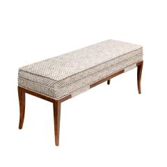 Tommi Parzinger Tommi Parzinger Elegant Upholstered Bench with Tapering Legs 1950s - 3517864
