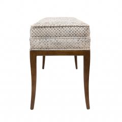 Tommi Parzinger Tommi Parzinger Elegant Upholstered Bench with Tapering Legs 1950s - 3517868