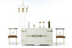 Tommi Parzinger Tommi Parzinger Hollywood Regency Chandelier of Flowing Crystals and Brass - 3080002