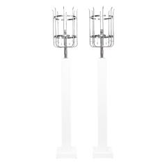 Tommi Parzinger Tommi Parzinger Important Pair of Floor Lamps in White Lacquer and Chrome 1960s - 2326479