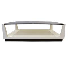 Tommi Parzinger Tommi Parzinger Lacquered Coffee Table with Smoke Glass Top 1970s - 1894686