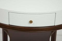 Tommi Parzinger Tommi Parzinger Lacquered Linen Walnut Side Tables - 1756782