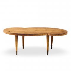 Tommi Parzinger Tommi Parzinger Mid Century Free Form Mahogany and Brass Curved Coffee Table - 4471732