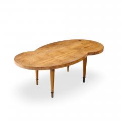 Tommi Parzinger Tommi Parzinger Mid Century Free Form Mahogany and Brass Curved Coffee Table - 4471739