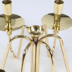 Tommi Parzinger Tommi Parzinger Pair of Flower Candelabra in Polished Brass 1950s - 1925522