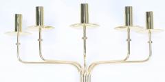 Tommi Parzinger Tommi Parzinger Pair of Impressive 5 Arm Wall Sconces in Polished Brass 1950s - 1926743