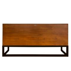 Tommi Parzinger Tommi Parzinger Rare Hand Tooled Black Leather Credenza 1940s Signed  - 3380087