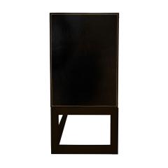 Tommi Parzinger Tommi Parzinger Rare Hand Tooled Black Leather Credenza 1940s Signed  - 3380094