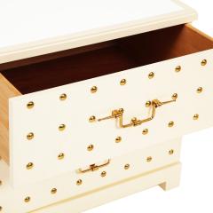 Tommi Parzinger Tommi Parzinger Rare Lacquered and Studded Bedside Tables 1950s - 2235029