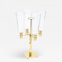 Tommi Parzinger Tommi Parzinger Rare Large Hurricane Candelabra in Brass 1950s Signed - 2480364