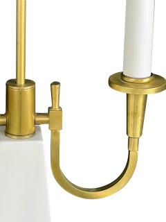 Tommi Parzinger Tommi Parzinger Style 1950s Two light Brass and Ceramic Bouilotte Lamp - 3946527