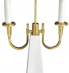 Tommi Parzinger Tommi Parzinger Style 1950s Two light Brass and Ceramic Bouilotte Lamp - 3946528