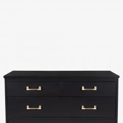 Tommi Parzinger Tommi Parzinger Style 4 Drawer Dresser in Ebony Lacquer Brass Pulls - 4121553