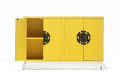 Tommi Parzinger Tommi Parzinger Style Hollywood Regency Yellow White Cabinet or Console - 2134776