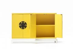 Tommi Parzinger Tommi Parzinger Style Hollywood Regency Yellow White Cabinet or Console - 2134790