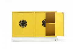 Tommi Parzinger Tommi Parzinger Style Hollywood Regency Yellow White Cabinet or Console - 2134808