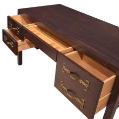 Tommi Parzinger Tommi Parzinger Superb Desk in Walnut with Etched Brass Hardware 1960s Signed  - 2197608