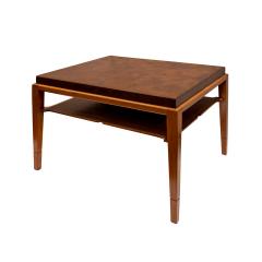 Tommi Parzinger Tommi Parzinger Superb Pair End Tables in Walnut with Leather Tops 1940s - 3735058