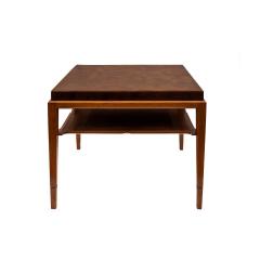 Tommi Parzinger Tommi Parzinger Superb Pair End Tables in Walnut with Leather Tops 1940s - 3735063