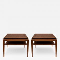 Tommi Parzinger Tommi Parzinger Superb Pair End Tables in Walnut with Leather Tops 1940s - 3740200