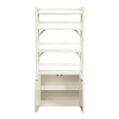 Tommi Parzinger Tommi Parzinger White Lacquered Etagere With Brass Pulls 1950s - 2017526