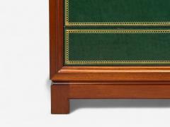 Tommi Parzinger Tommi Parzinger Wood Brass Green Leather Chests of Drawers USA 1950s - 4259874