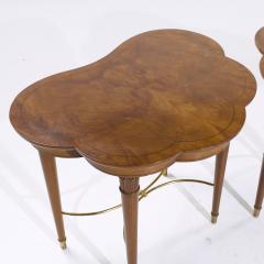 Tommi Parzinger Tommi Parzinger for Charak Mid Century Brass and Mahogany Side End Tables Pair - 4029575