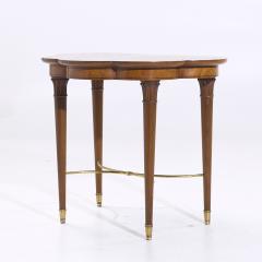 Tommi Parzinger Tommi Parzinger for Charak Mid Century Brass and Mahogany Side End Tables Pair - 4029581