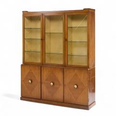 Tommi Parzinger Tommi Parzinger for Charak Modern Mid Century Mahogany Breakfront China Cabinet - 4371362