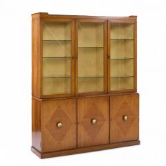 Tommi Parzinger Tommi Parzinger for Charak Modern Mid Century Mahogany Breakfront China Cabinet - 4371363