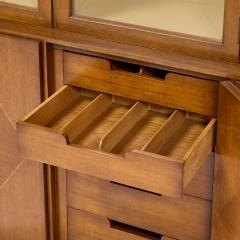 Tommi Parzinger Tommi Parzinger for Charak Modern Mid Century Mahogany Breakfront China Cabinet - 4371368