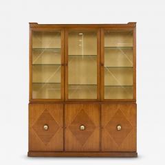 Tommi Parzinger Tommi Parzinger for Charak Modern Mid Century Mahogany Breakfront China Cabinet - 4371499