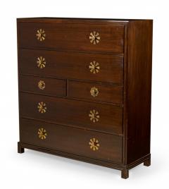 Tommi Parzinger Tommi Parzinger for Charak Originals Mid Century Mahogany and Brass High Chest - 2792912