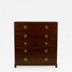 Tommi Parzinger Tommi Parzinger for Charak Originals Mid Century Mahogany and Brass High Chest - 2795198